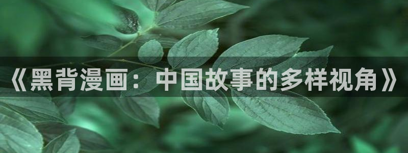 mw777漫蛙漫画下载：《黑背漫画：中国故事的多样视角》